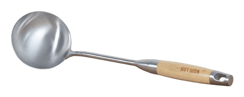 Hot Wok Schöpflöffel, 36,0 cm, Edelstahl, Holzgriff, mit Aufhänger