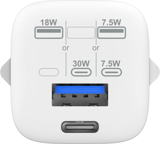 Vision TC-PUSBEU/30 USB-Ladegerät 30 W – USB-C×1, USB-A×1 – QC 3.0 – für iPhone, iPad und andere – EU-Stecker (Typ)