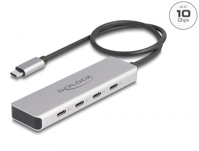 DeLOCK USB-Hub – 4× USB-C (10 Gbit/s), für Windows/Mac/ChromeOS