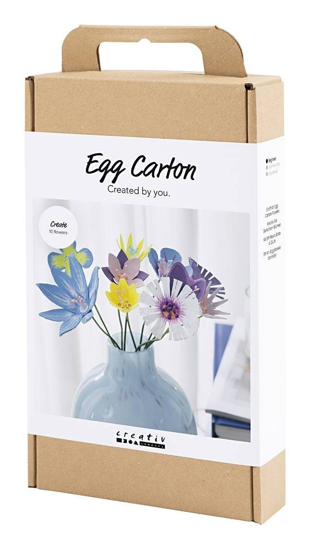 Creativ Company Bastelset – Eierkarton-Blumen – Karton – Mehrfarbig