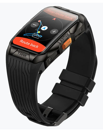 Kospet Tank X2 Ultra 34 mm GPS – Edelstahl Schwarz, Sportarmband, 50 m, für Android, iOS
