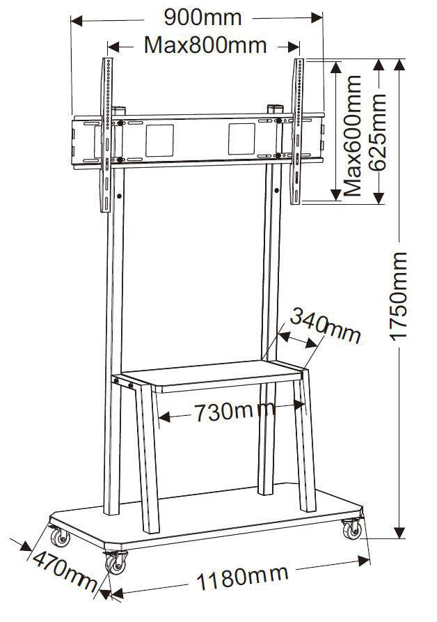 Vivolink Displayständer, VESA 800×600