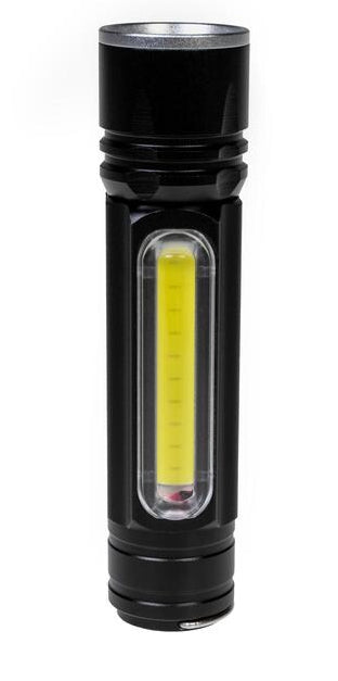 KOOR Taschenlampe P7 – 350 lm, 20 m, IP45, USB, 1200 mAh Akku – Schwarz