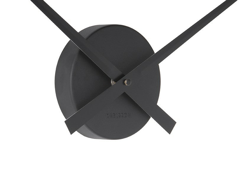 Karlsson Wanduhr – Analog, lautlos, Ø 44 cm, schwarz, Aluminium
