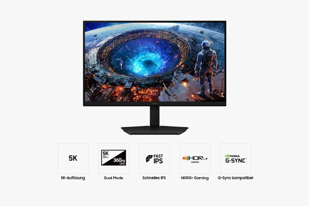 Samsung Odyssey G8 G80HF – 27", 5120 × 2880, IPS, 360 Hz, HDR10+