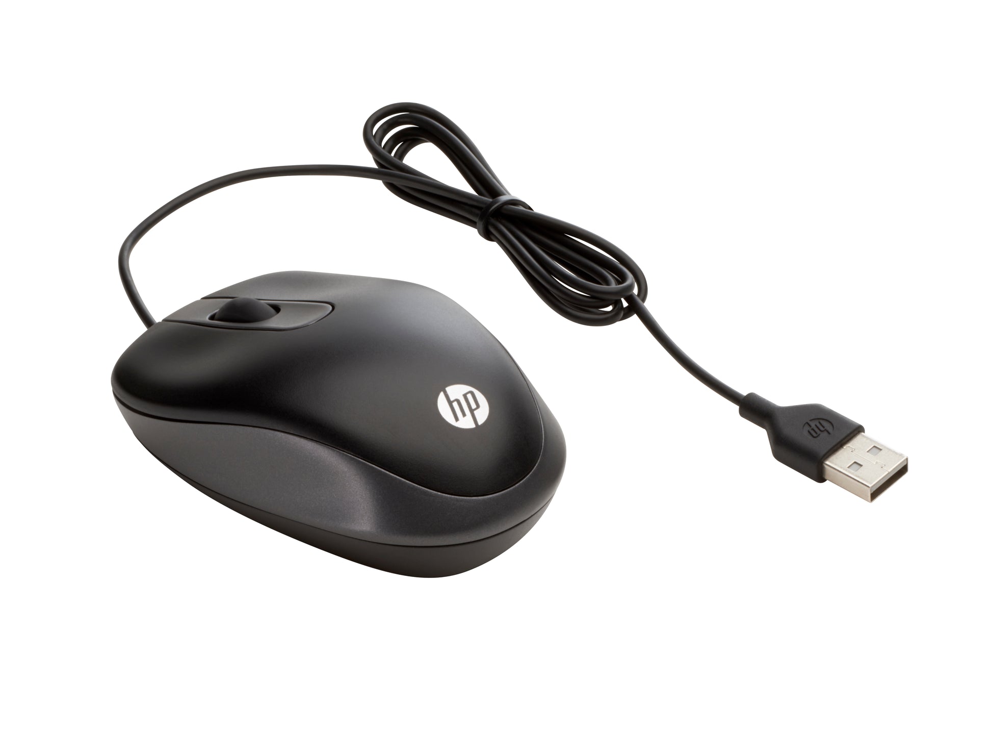 HP USB-Reisemaus – Maus – Kabelgebunden (USB‑A), 1000 DPI, Beidhändig, Schwarz
