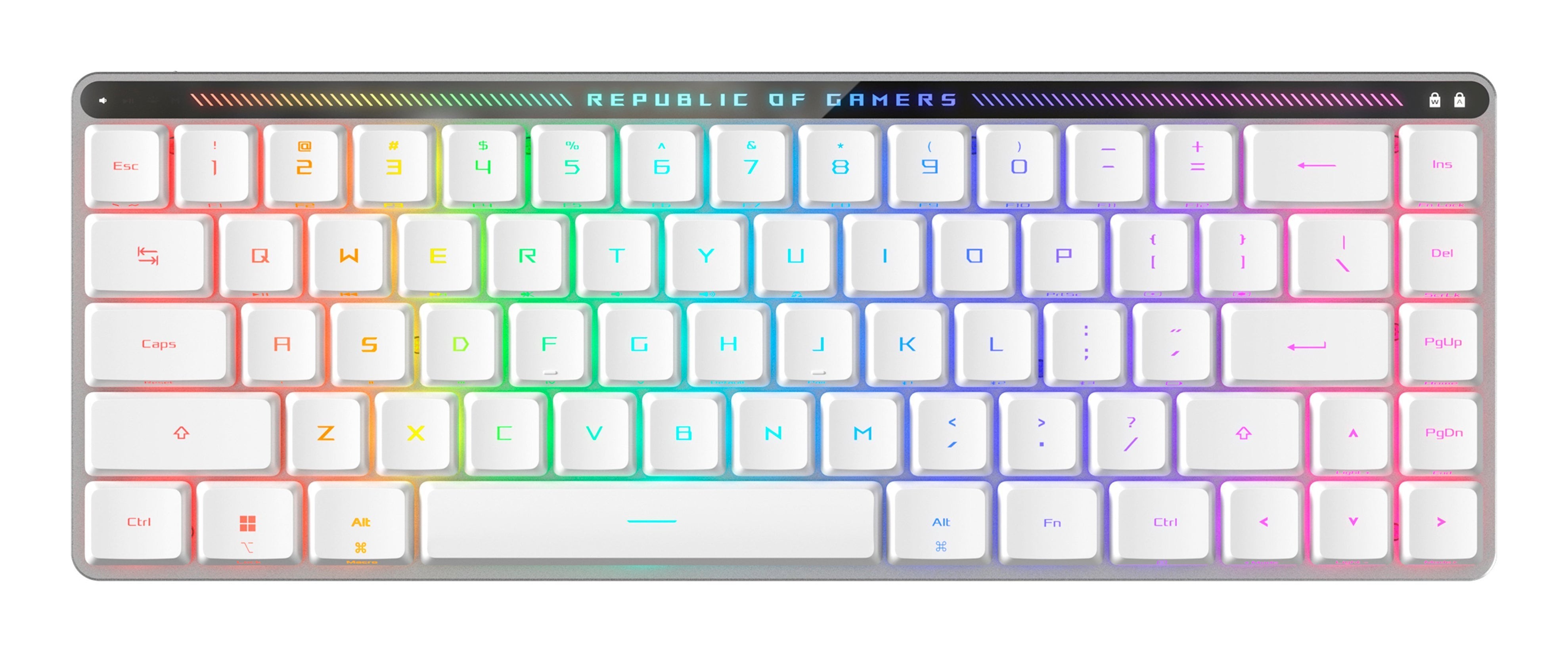 ASUS ROG Falchion RX – Gaming-Tastatur 65% – Mechanisch, RGB – Bluetooth & 2,4 GHz USB-A (Empfänger) – Weiss