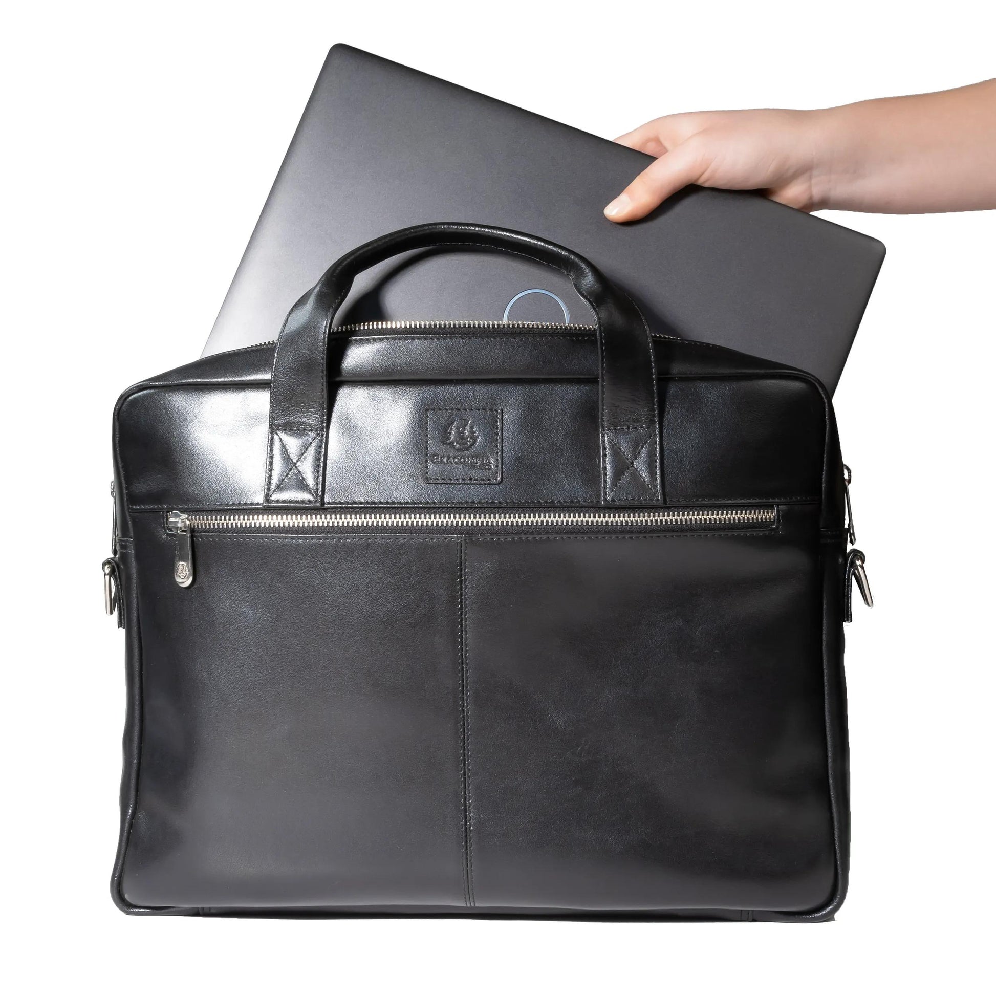 Exacompta Notebook-Tasche bis 14" – wasserabweisend, abnehmbarer Schultergurt – Schwarz