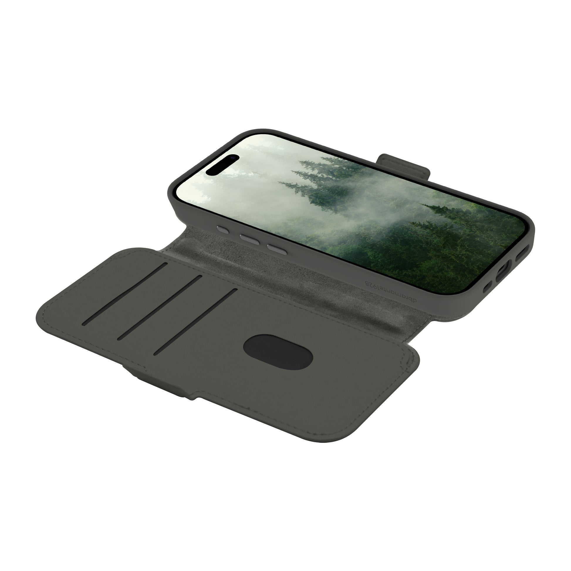 dbramante1928 Lynge MS ICON Folio – für Apple iPhone 17, MagSafe, 3 Kartenfächer, Kunststoff, Grün