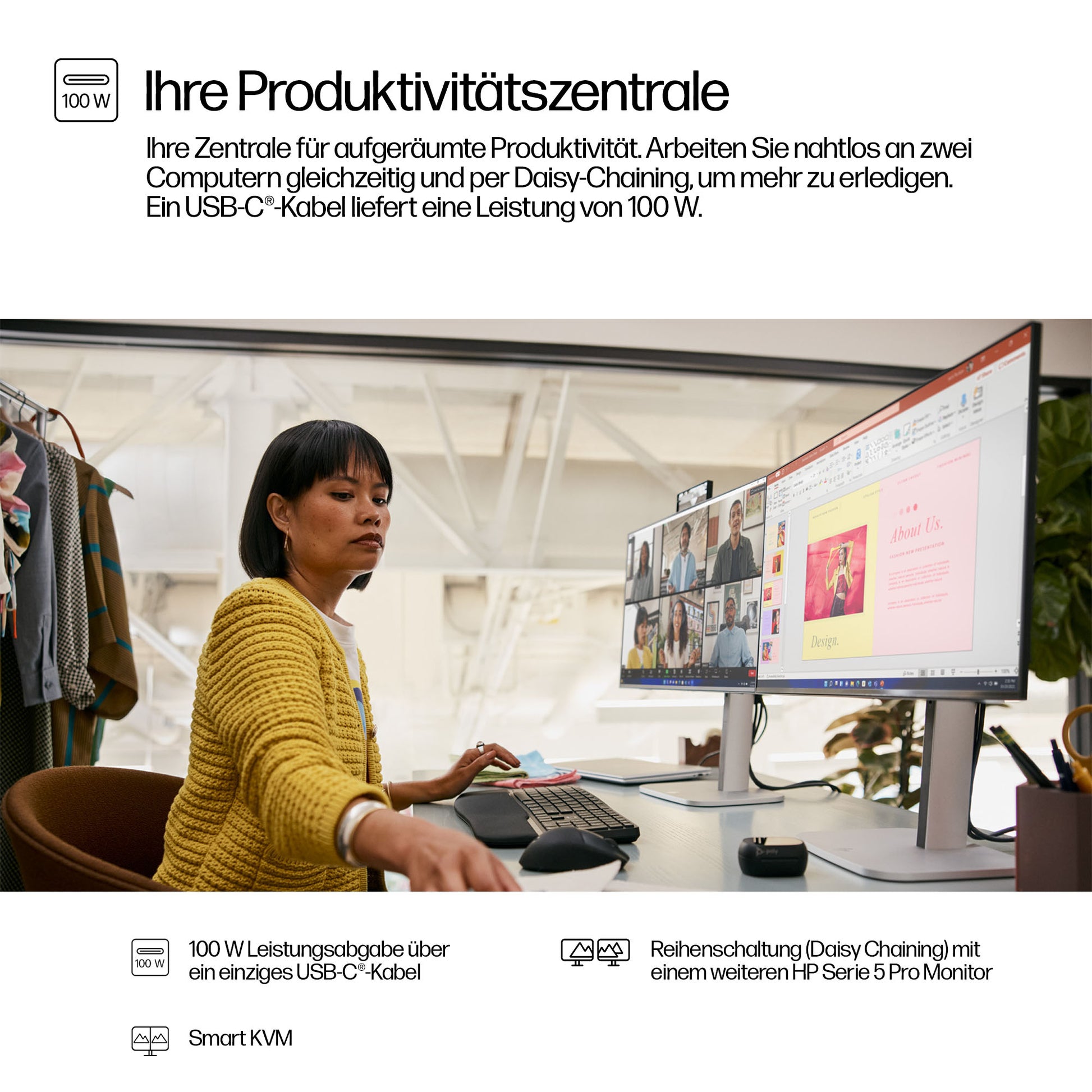 HP S5 PRO 524PM – Monitor, 1920 × 1080 (Full HD), USB-C Docking