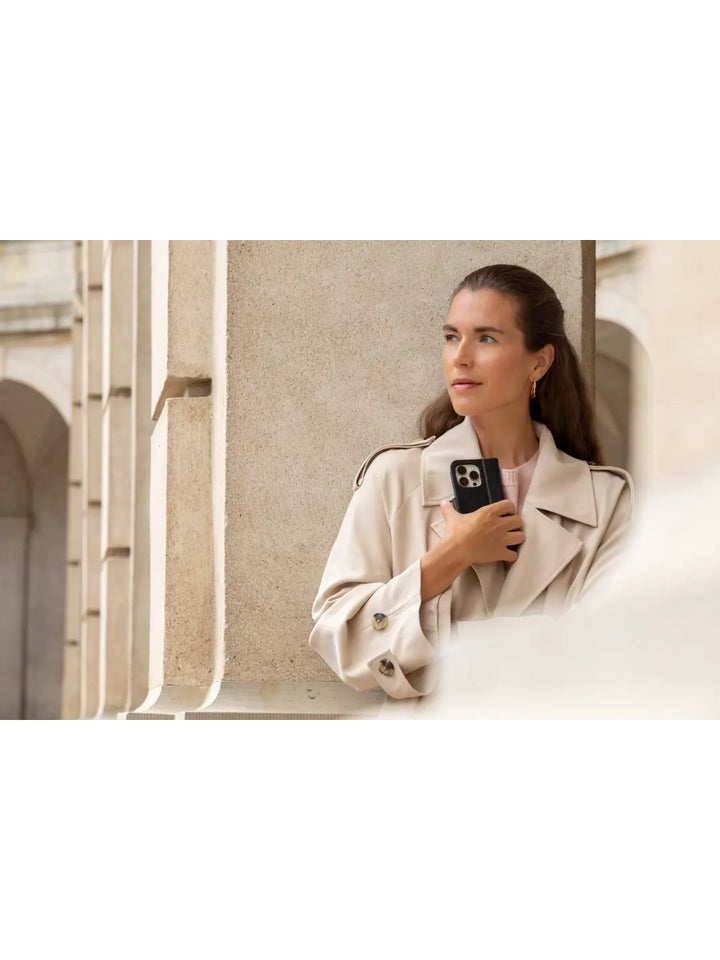 dbramante1928 Copenhagen Wallethülle – für Samsung Galaxy Z Fold 4, 3 Kartenfächer, Leder, Schwarz