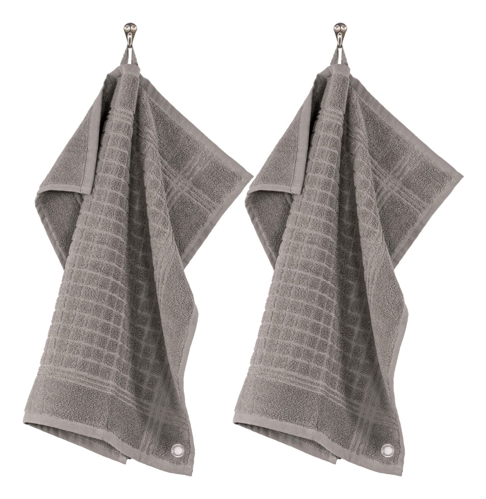 Tiseco Geschirrtuch Pharao – 50 × 50 cm, Grau, Baumwolle, 2er-Set