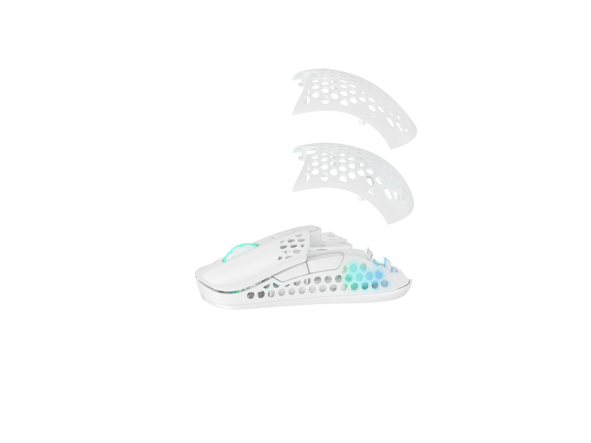 CHERRY XTRFY M42 – Gaming-Maus – Kabellos (2,4 GHz), 19000 DPI, RGB-Beleuchtung, beidhändig, Weiss
