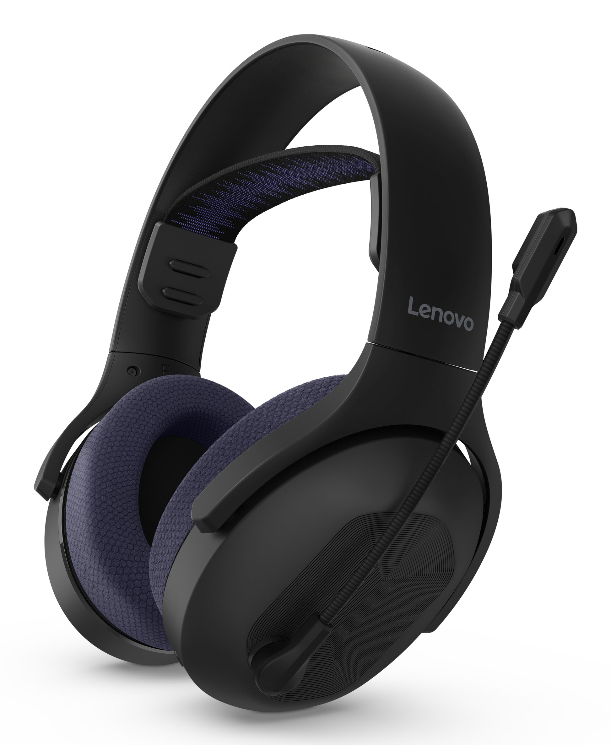 Lenovo Legion H410 Gaming-Headset – Over-Ear, Stereo, BT, mit USB-A-Dongle, Schwarz/Violett, BT 5.2