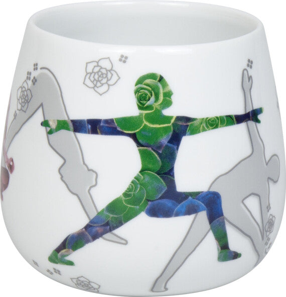 Könitz Porzellan Könitz Teetasse Tea for you Yoga – 400 ml, Ø 8,1 cm, H 9,1 cm, Porzellan, Weiss, mit Deckel, mit Filter
