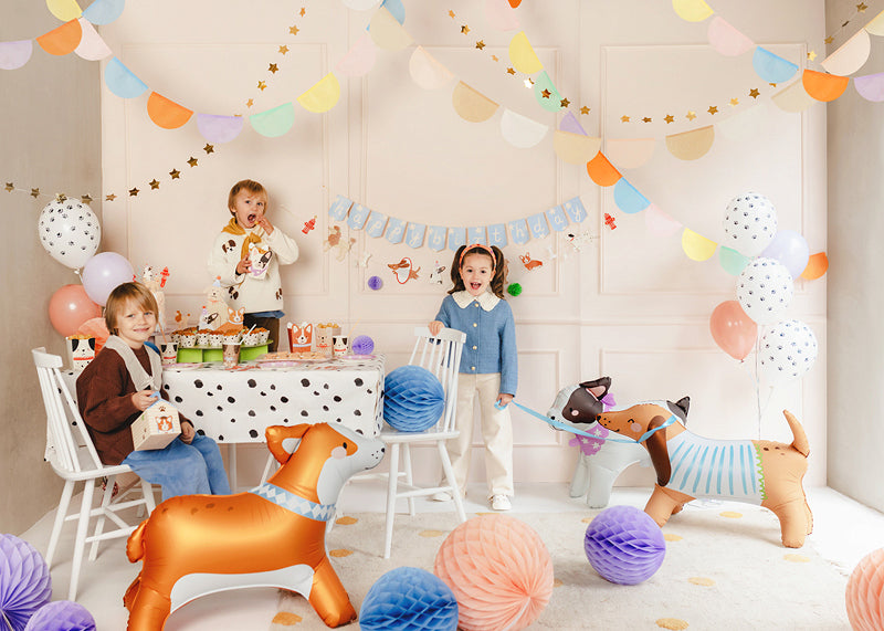 PartyDeco Folienballon Dackel – blau – 88 × 70 cm – Folie – 1 Stk
