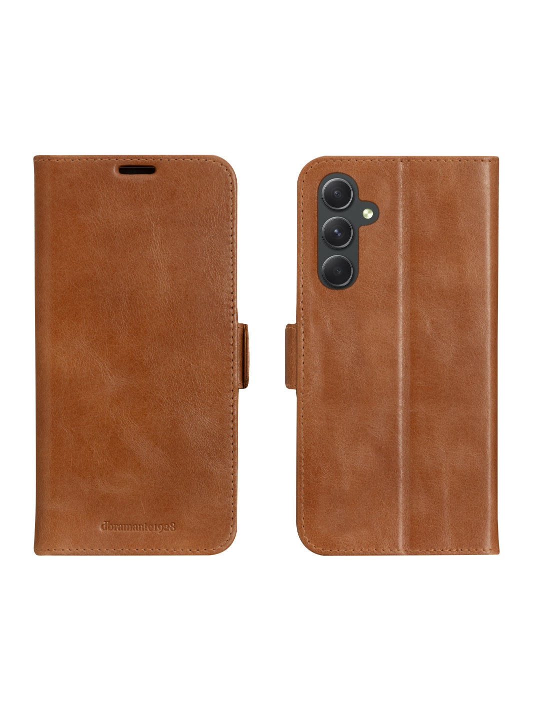 dbramante1928 Booklet-Hülle – für Samsung Galaxy A54 5G – braun – Leder – Magnetverschluss, mit Kartenfach