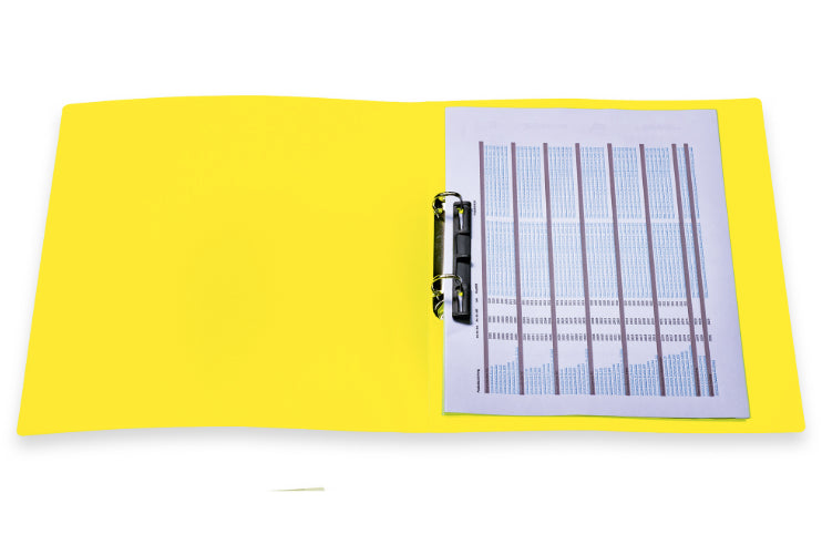 HERMA Ringbuch – A4 Hochformat – 2-Ring, Rücken 35 mm – Neongelb, Kunststoff, mit Niederhalter