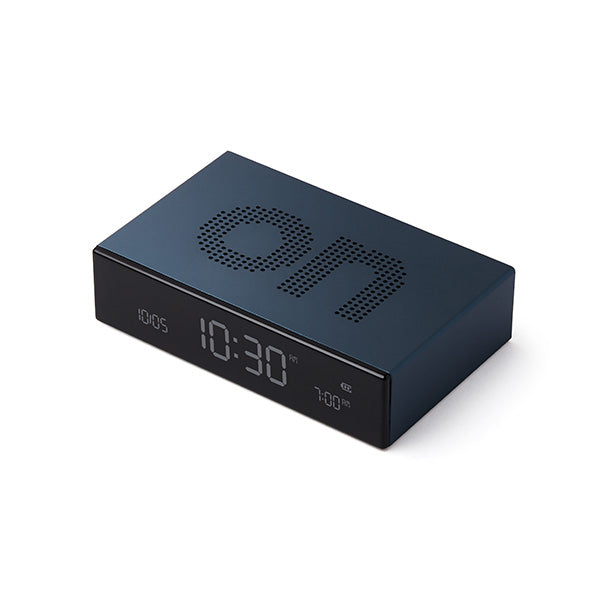 LEXON Digitalwecker Flip Premium – USB-C, Dunkelblau, LCD
