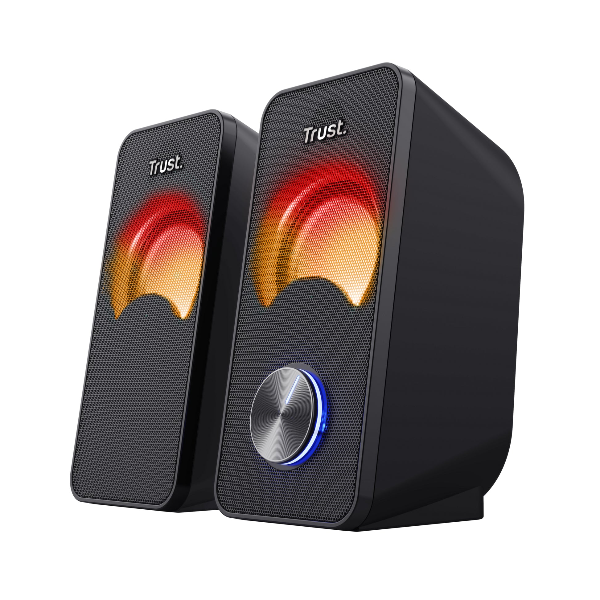 Trust Arys Compact RGB, Set – PC-Lautsprecher-Set – 2.0, 6 W, 3,5 mm Klinke, Schwarz