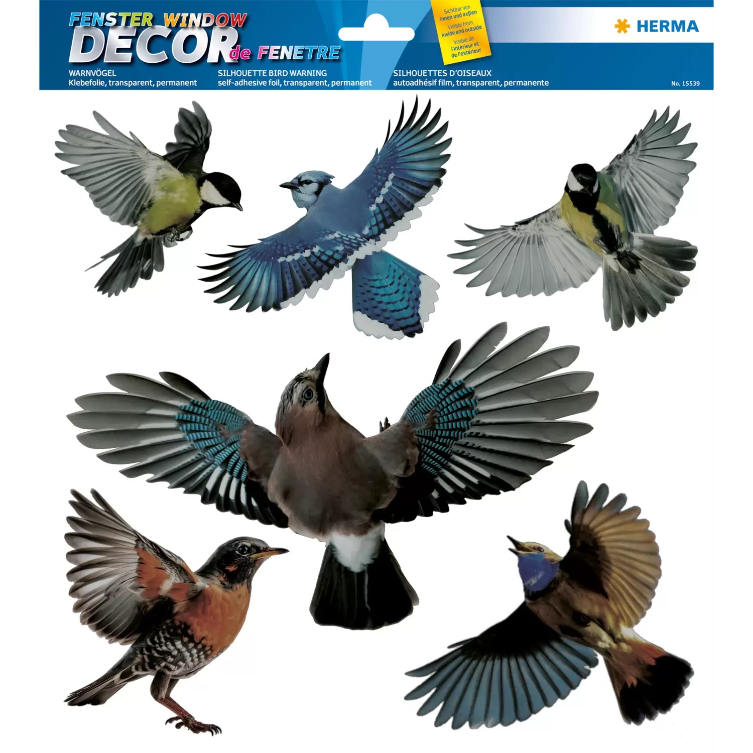 HERMA Warnschild – permanent, Vögel – 300 mm Höhe – mehrfarbig