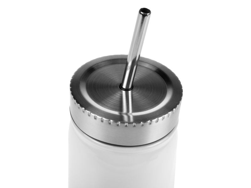 FTM Mason Jar Isolierflasche 500 ml – Doppelwandig, Edelstahl, Weiss