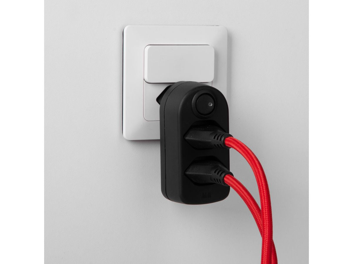 Max Hauri AG Max Hauri maxADAPTturn Abzweigstecker T12 zu 2× T13 – 2300 W, 10 A, 2 Steckdosen, drehbar, Gelb