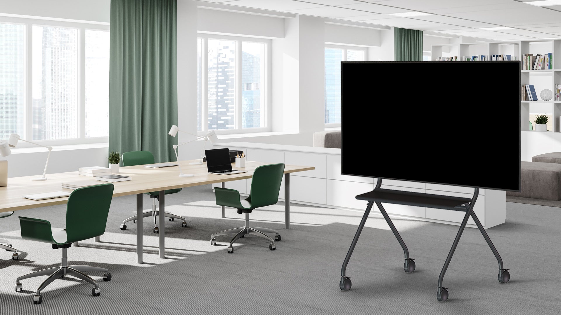 Vision TV-Wagen – 55–100" – VESA 200×200–900×600 – bis 100 kg, mit Rollen – VFM-F12