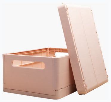 Exacompta Skandi Aufbewahrungsbox A4+ – klappbar, stapelbar, 375 × 40 × 275 mm, hellrosa, Kunststoff