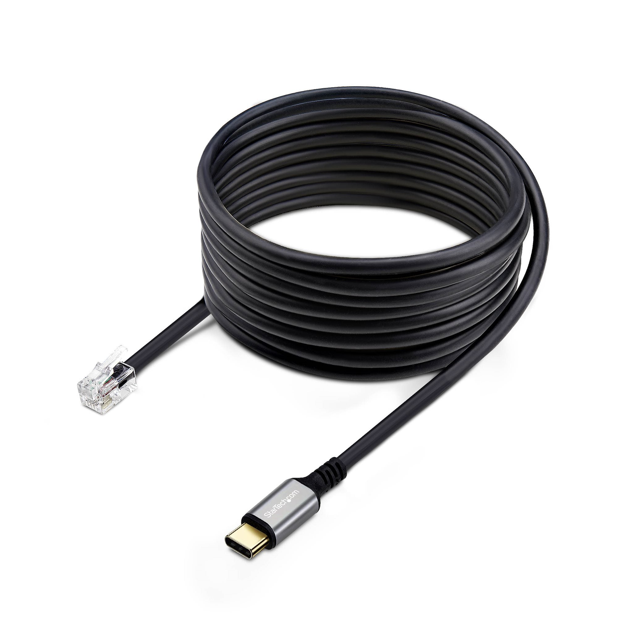 StarTech.com USB-C-auf-RJ-9-Kabel – USB 2.0, 1,8 m – für Bürotelefone und Headsets, Schwarz