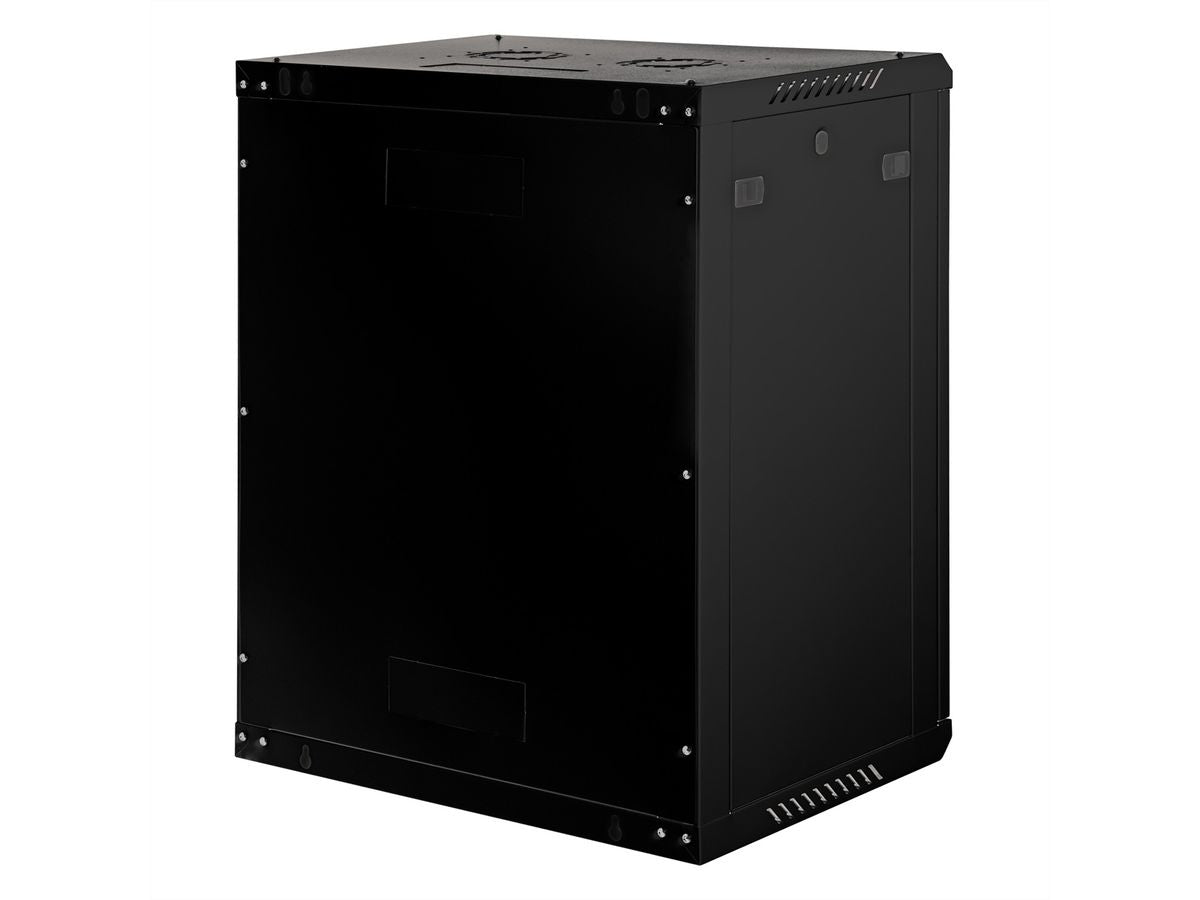 ROLINE Basic Plus – 19" Wandverteiler 18U, IP20, abschliessbar, 600 × 450 × 912 mm, schwarz