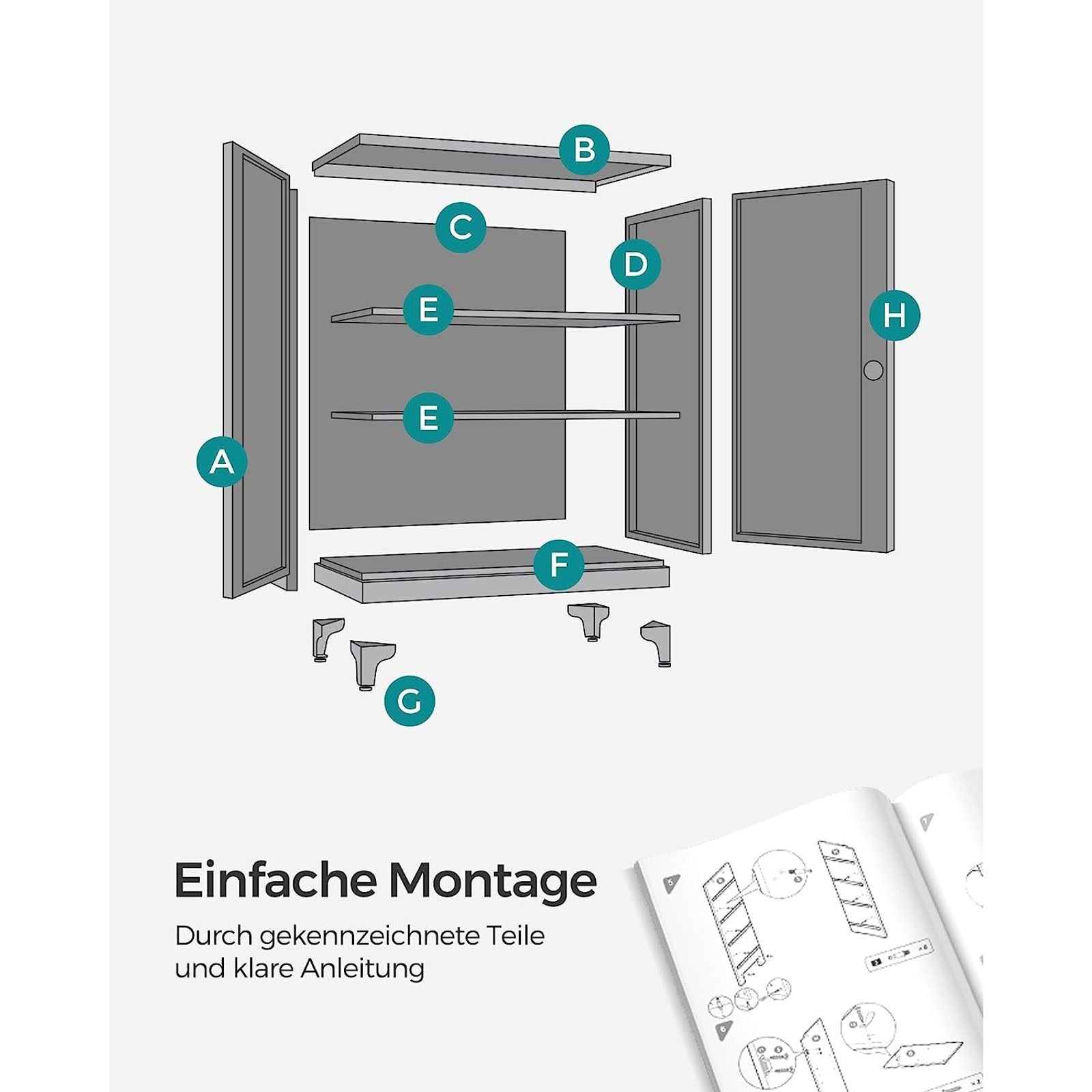 Songmics OMC013B01 – Aktenschrank, 2 Tablare, abschliessbar, Stahl, 800 × 400 × 900 mm, Schwarz