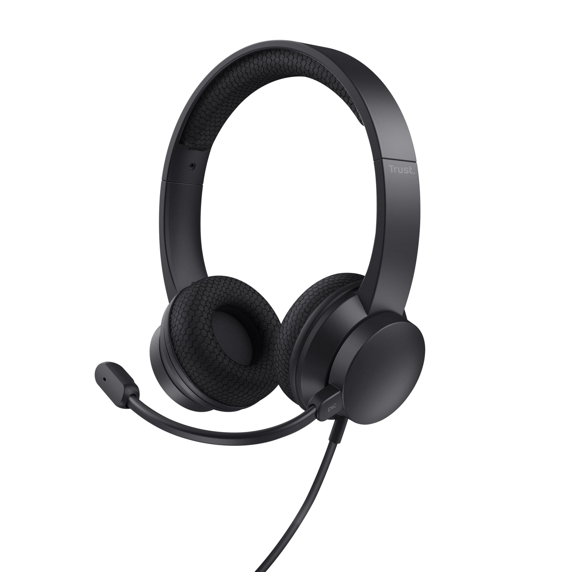 Trust HS-260 USB-ENC Office-Headset – On-Ear, Stereo, Kabel (USB-A), Schwarz