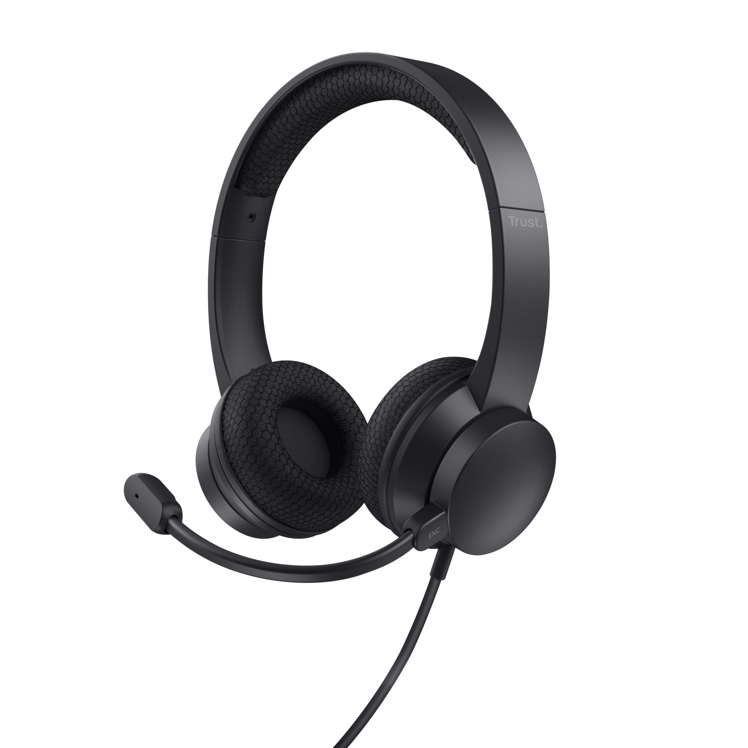 Trust HS-260 USB-ENC Office-Headset – On-Ear, Stereo, Kabel (USB-A), Schwarz