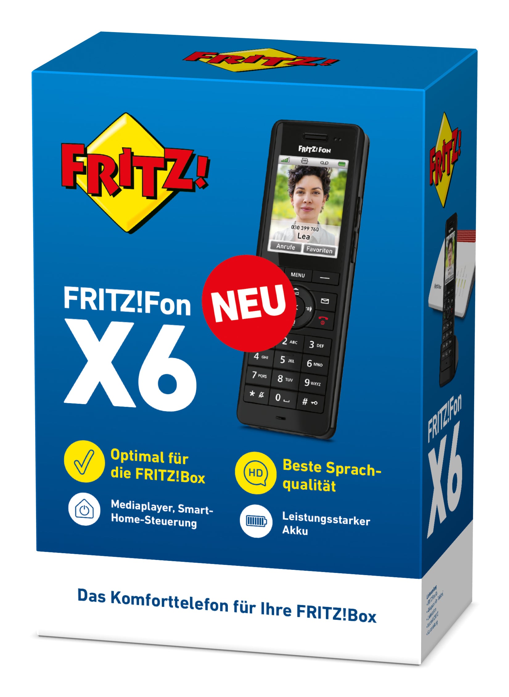 FRITZ! AVM FRITZFon X6 – DECT-Telefon, nur Mobilteil, mit AB, schwarz