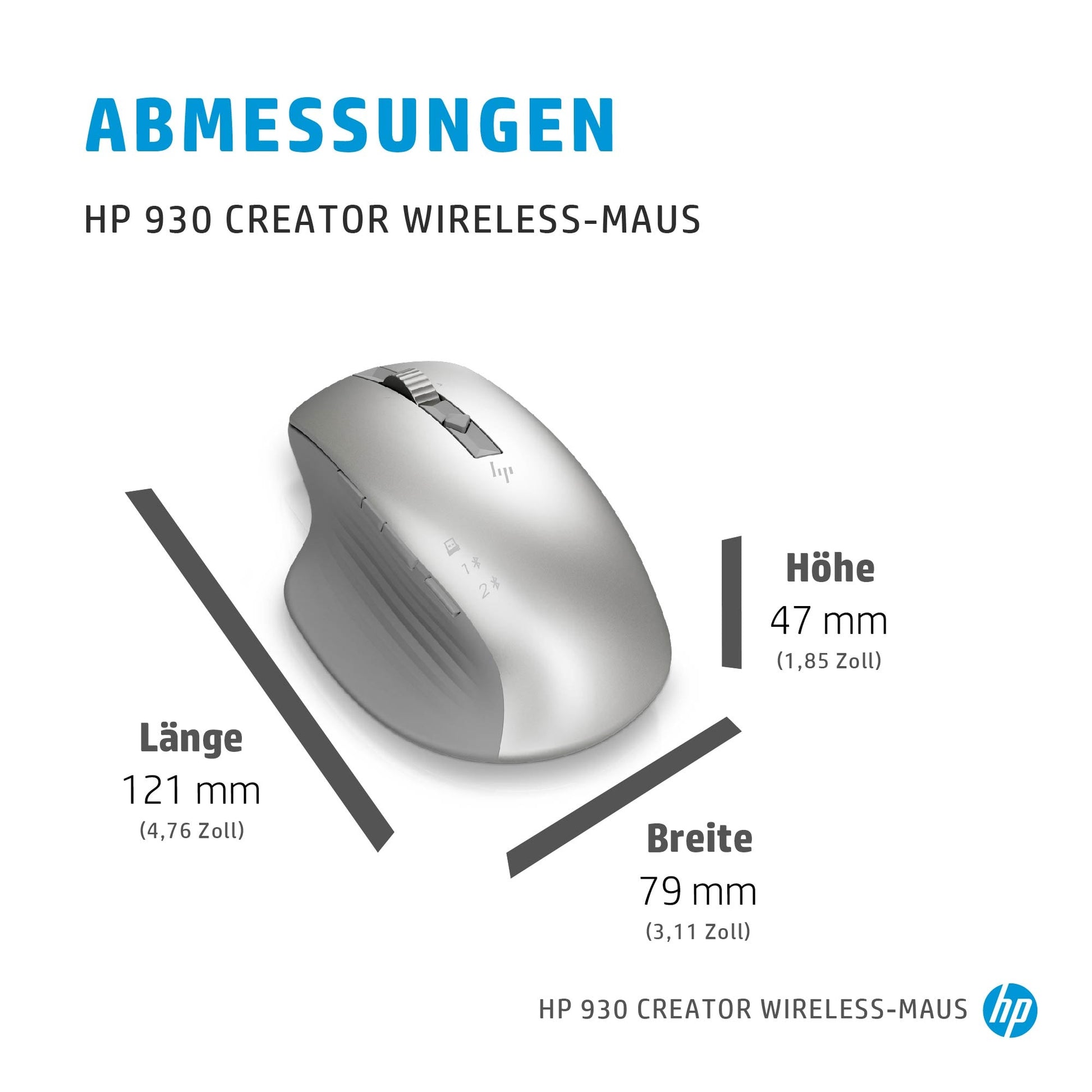 HP Creator 930 SLV Maus – kabellos, silber