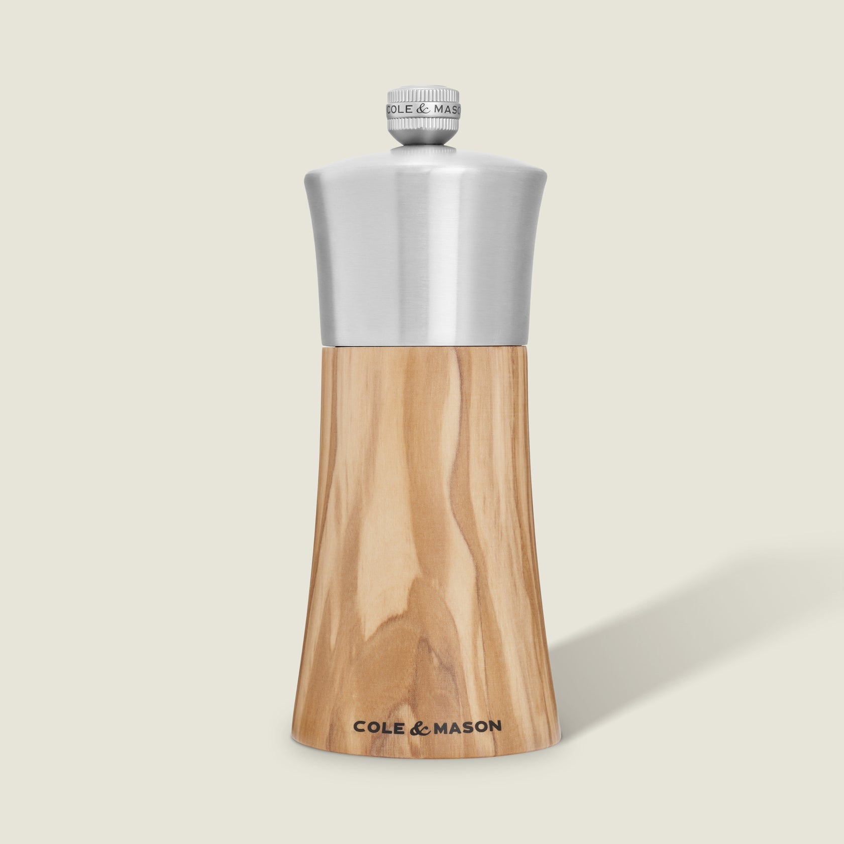 Cole & Mason Salz-/Pfeffermühle 15 cm, Olivenholz/Edelstahl, Silber