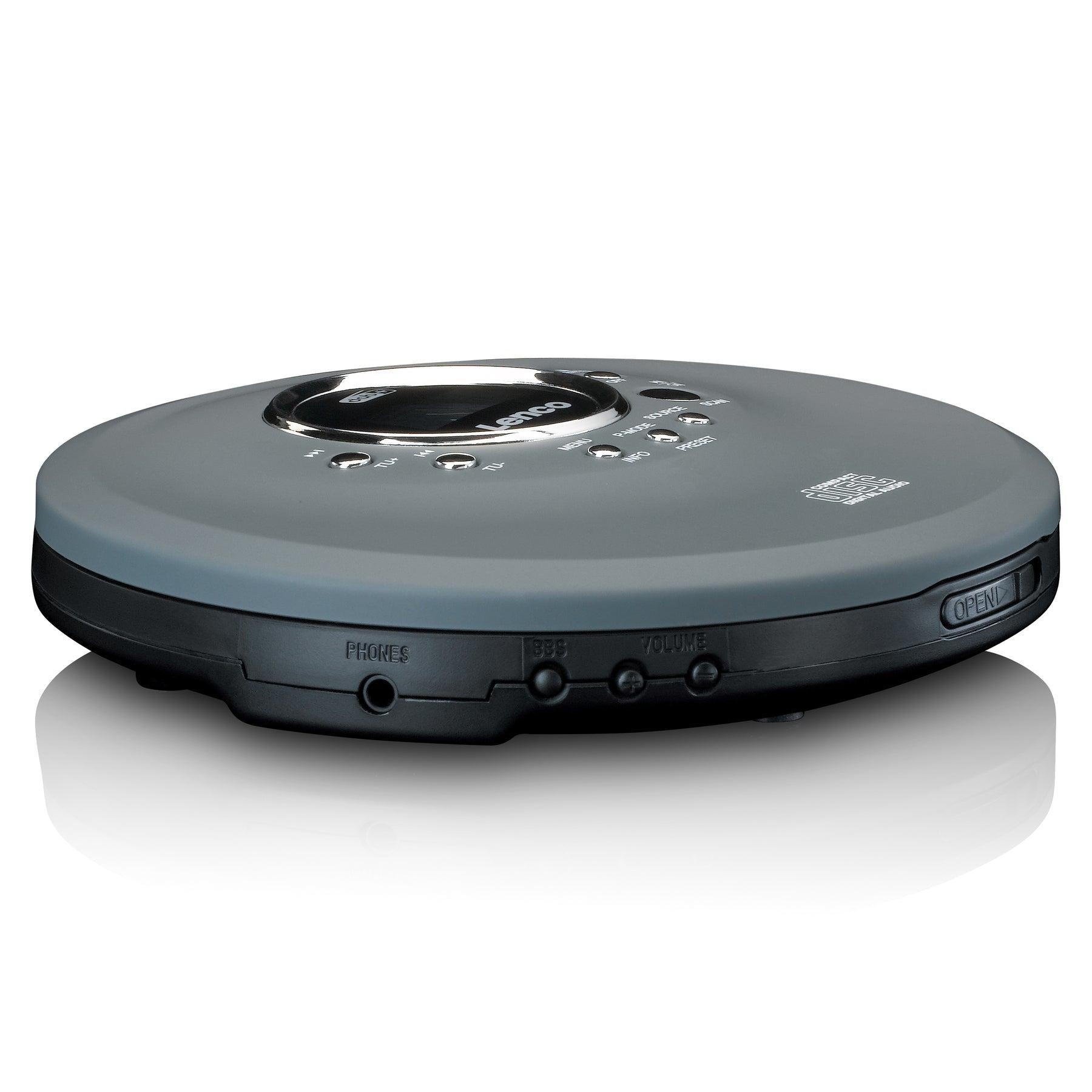 Lenco CD-400GY – CD-Player – Portabel – DAB+, Akkubetrieb – Anthrazit