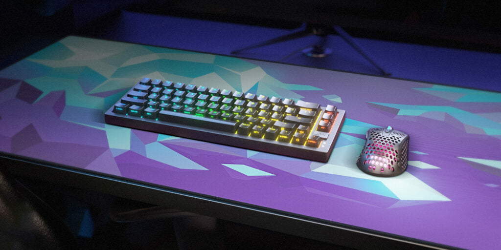 CHERRY XTRFY GP5 Litus XL – Gaming-Mauspad – Blau, Gestickte Kanten, Anti-Rutsch-Basis