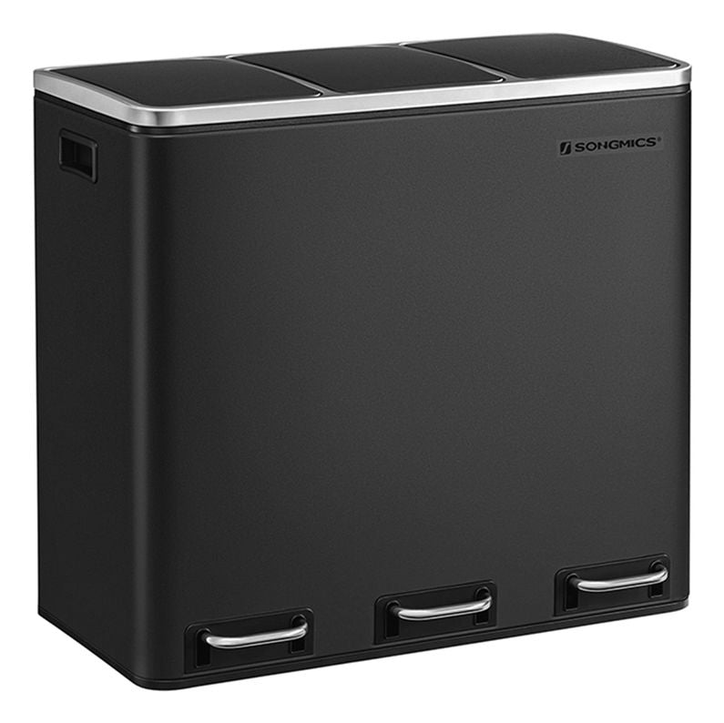 Songmics Systempapierkorb – 54 l – Stahl, Schwarz – B × H × T 615 × 560 × 315 mm