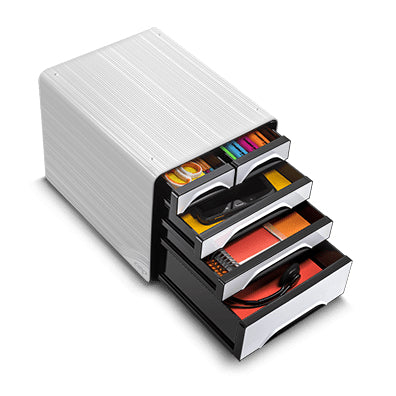 CEP Smoove 7-213 Schubladenelement – 5 Schubladen, für A4/C4, schwarz/weiss, B 270 × H 360 × T 288 mm