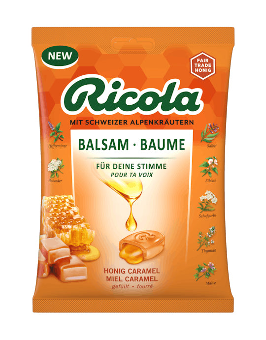 Ricola Balsam Kräuterbonbons – Honig-Caramel – 68 g