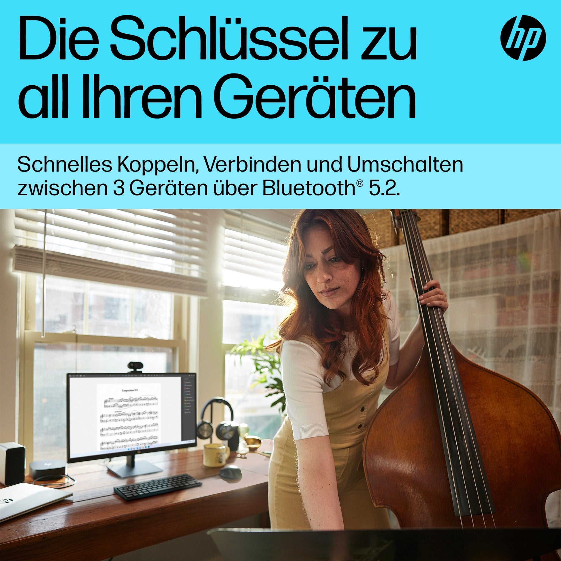 HP Tastatur – 355 Compact Multi-Device, Bluetooth, Mechanisch