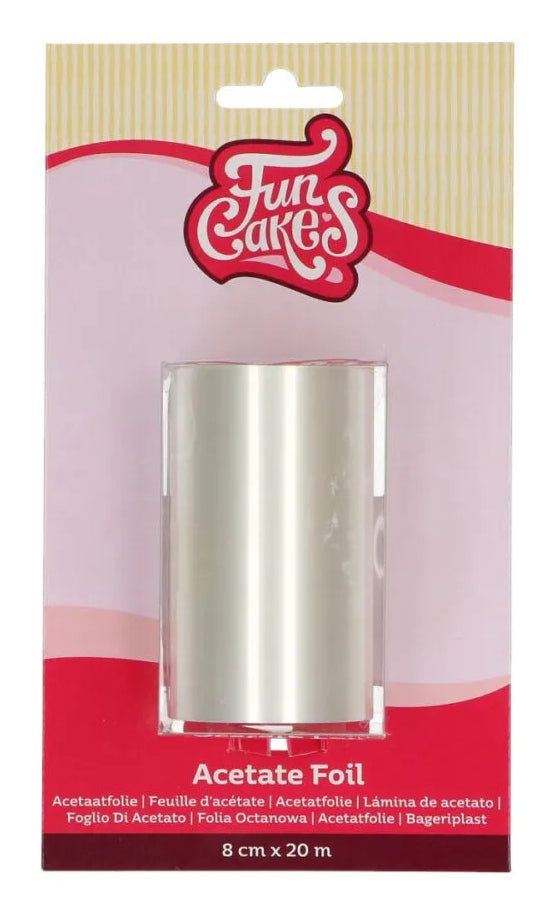 FunCakes Backpapier 8 cm × 20 m, Acetatfolie, transparent, für Gefriertruhe