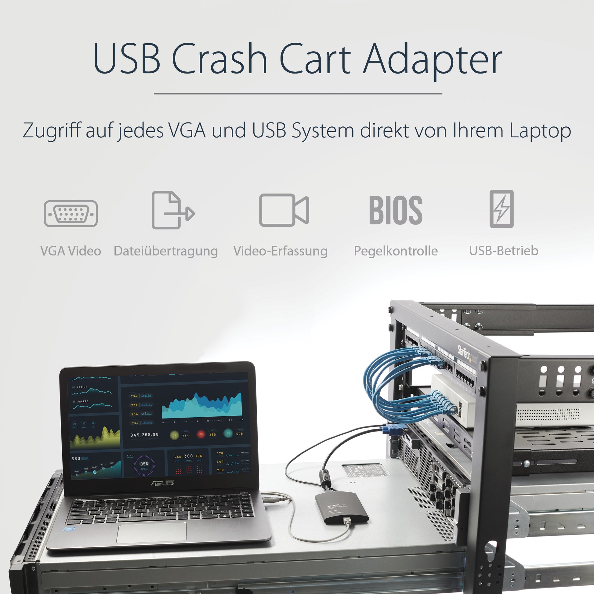 StarTech.com 1-Port CIM-/CAM-Modul VGA/USB – 1920 × 1200/60 Hz – für Headless-Geräte, Server, ATM, POS, Embedded