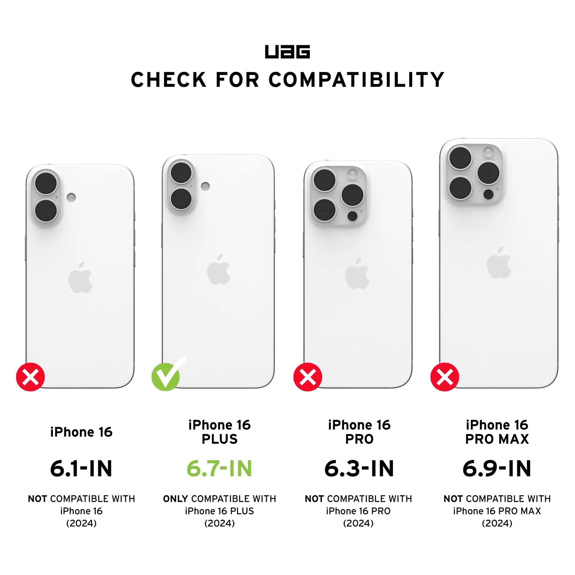 Urban Armor Gear UAG Plyo – Rückcover – für Apple iPhone 16 Plus – MagSafe, TPU, Eisweiss, bis 4,8 m Sturzsicher