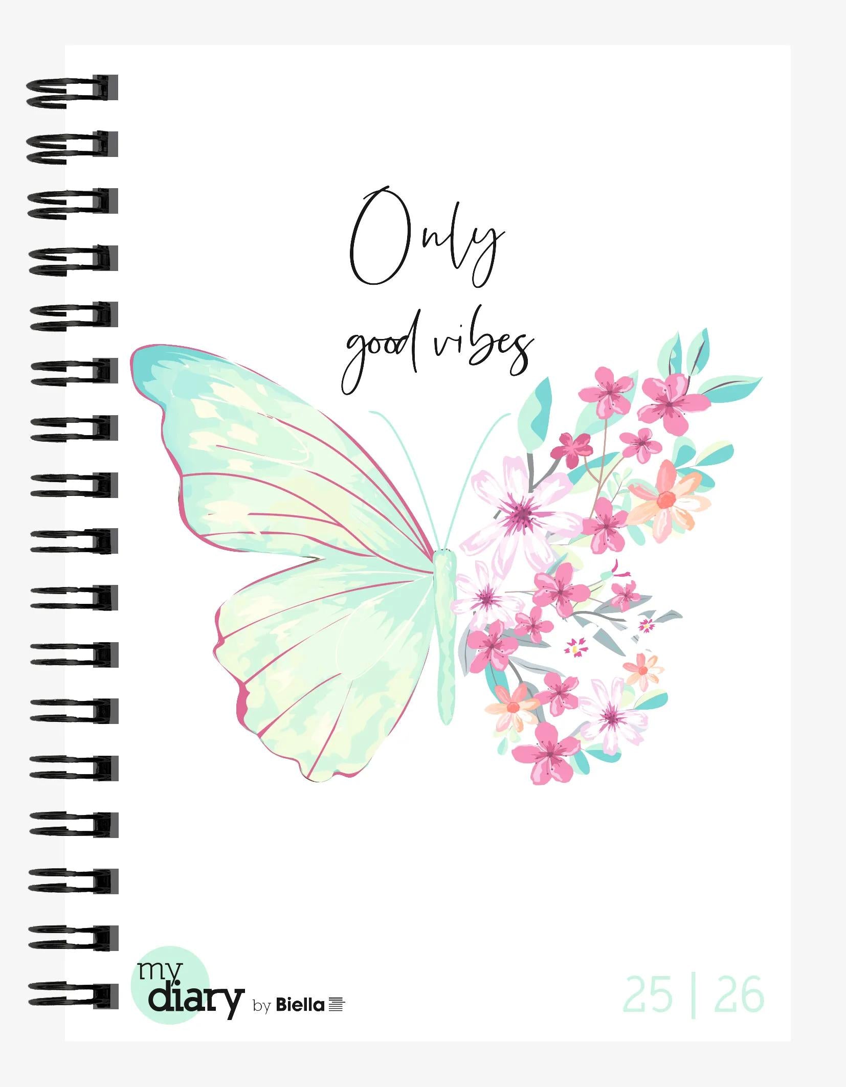 Biella mydiary Schüleragenda – 1 Woche/2 Seiten, Spiralbindung, 12 × 16,5 cm, Aug–Jul, Style, FSC