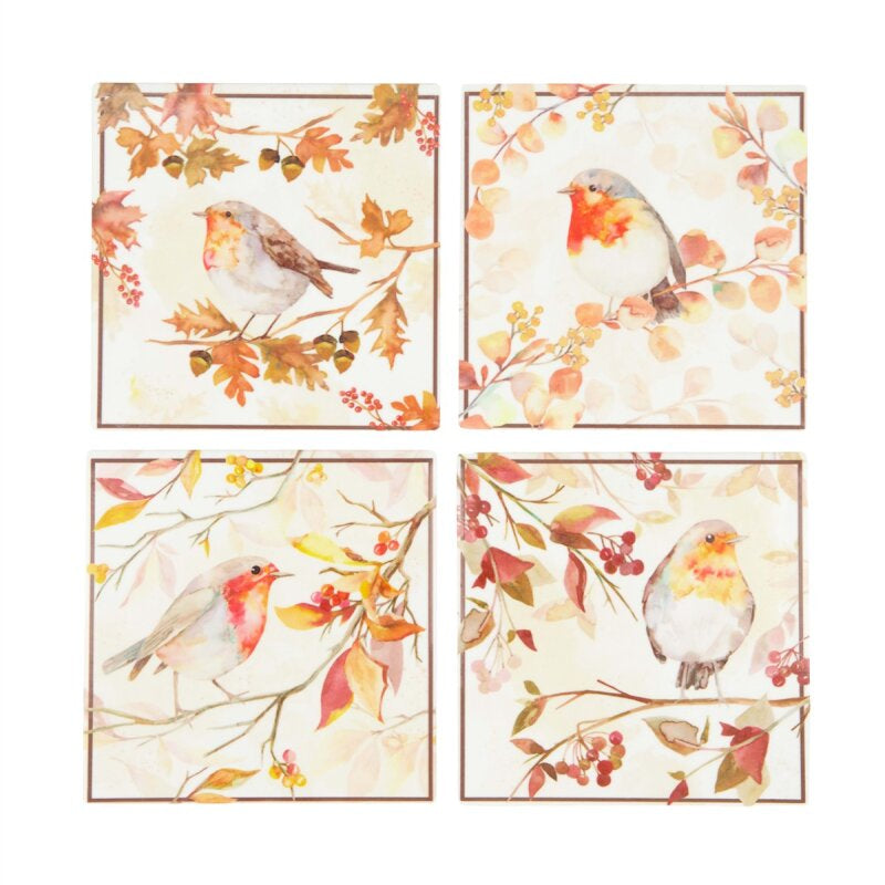 CHALET Untersetzer Apluzina – 4er Set, 10 × 10 × 0,7 cm, Keramik, Mehrfarbig, für Glas
