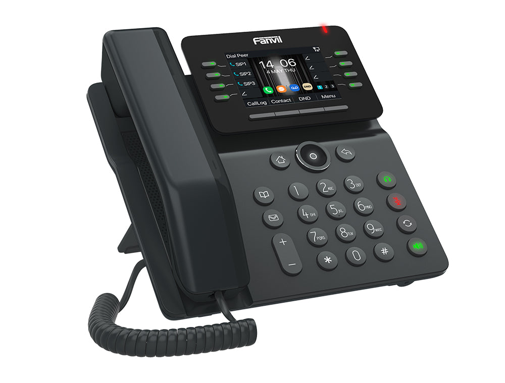 Fanvil V63 – IP-Telefon, 6 SIP-Konten, 2,8", Gigabit, PoE, für 3CX, Schwarz