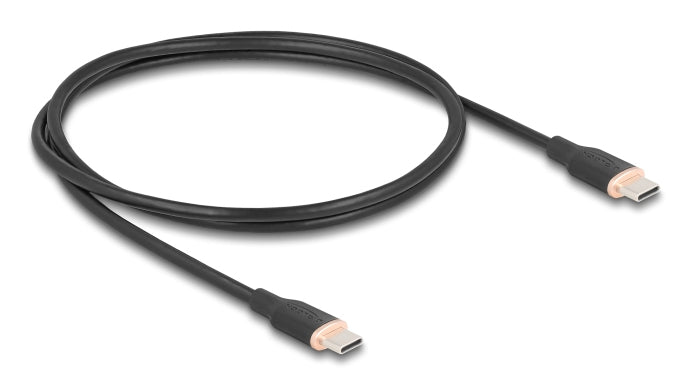 DeLOCK USB-Kabel – USB-C auf USB-C – USB 2.0 (480 Mbit/s) – 1 m – PD 60 W – Silikon, Goldkontakte – Schwarz